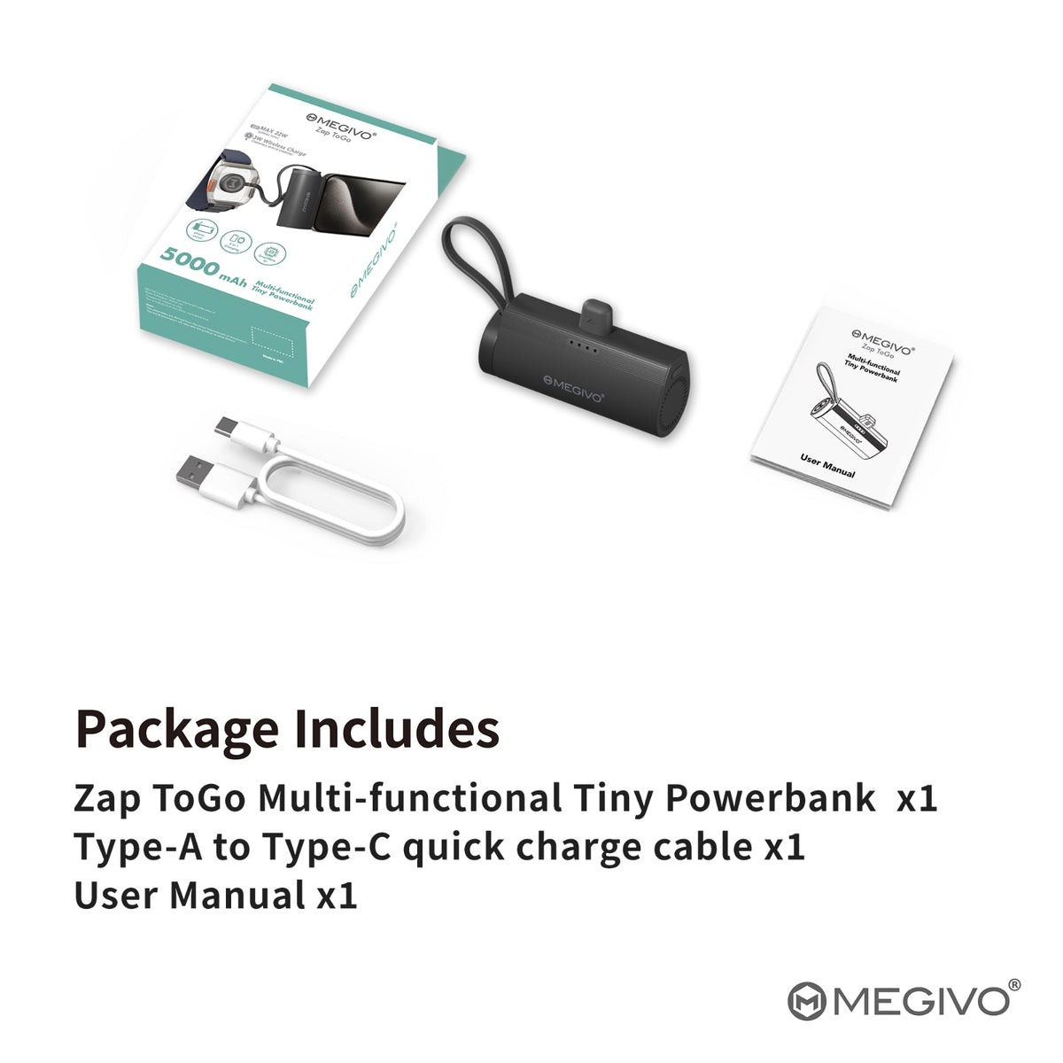 Zap ToGo 5,000mAh 18.5Wh Multi-Functional Tiny Power Bank