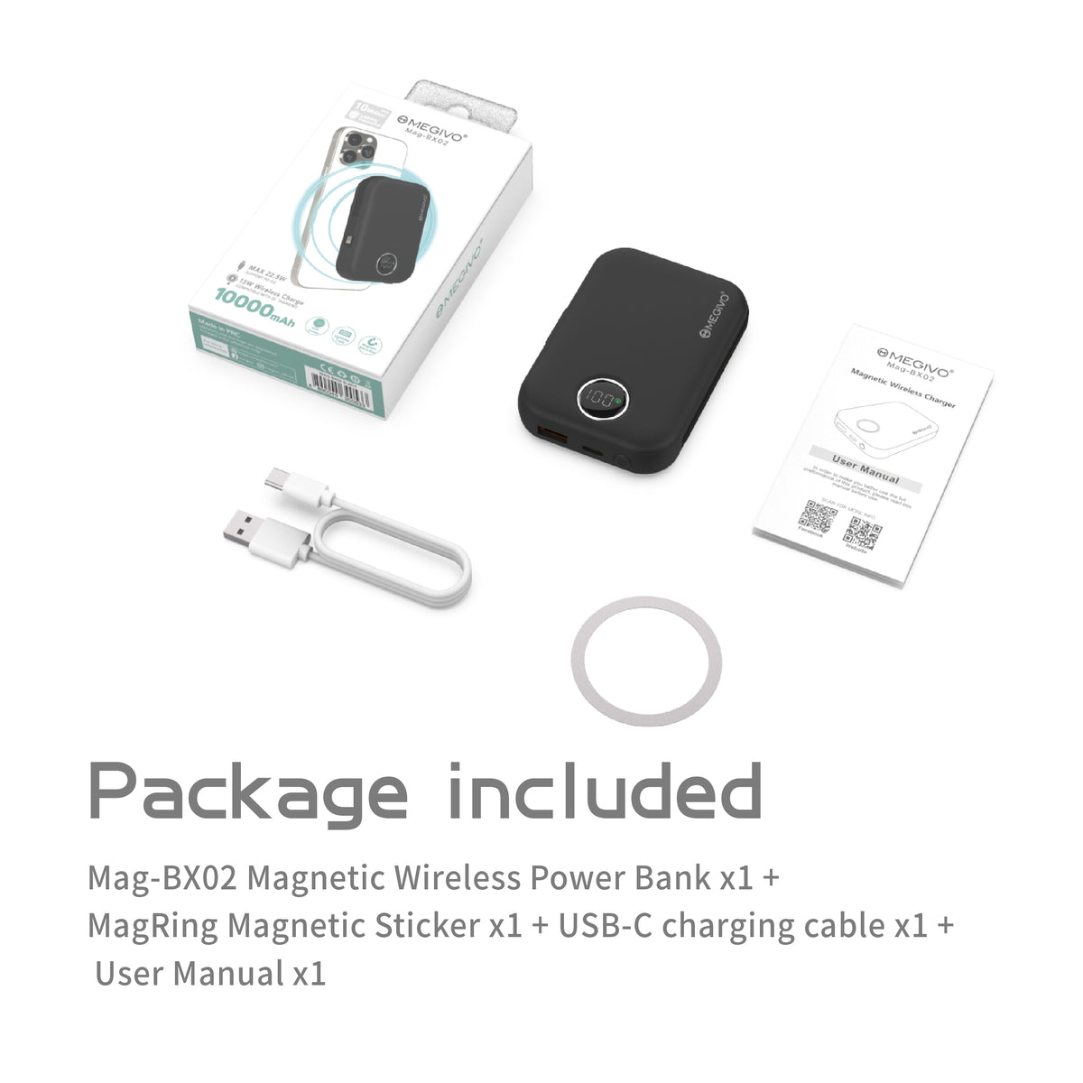 Mag-BX02 10,000mAh 38Wh Magnetic Wireless Charger