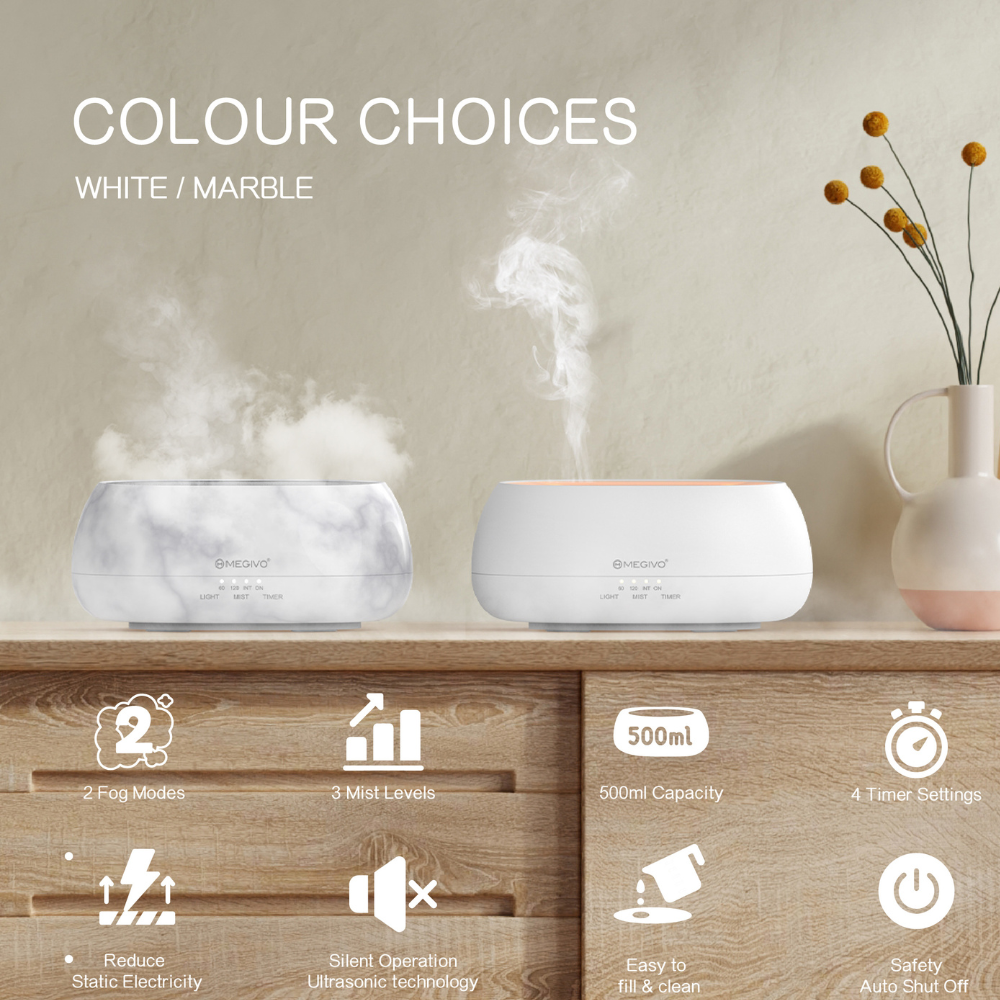 Oasis 3-in-1 Ultrasonic LED Aromatherapy Mist Humidifier