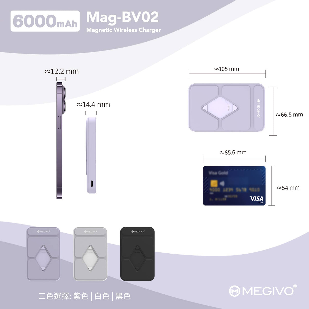 Mag-BV02 6,000mAh 23.1Wh Magnetic Wireless Power Bank