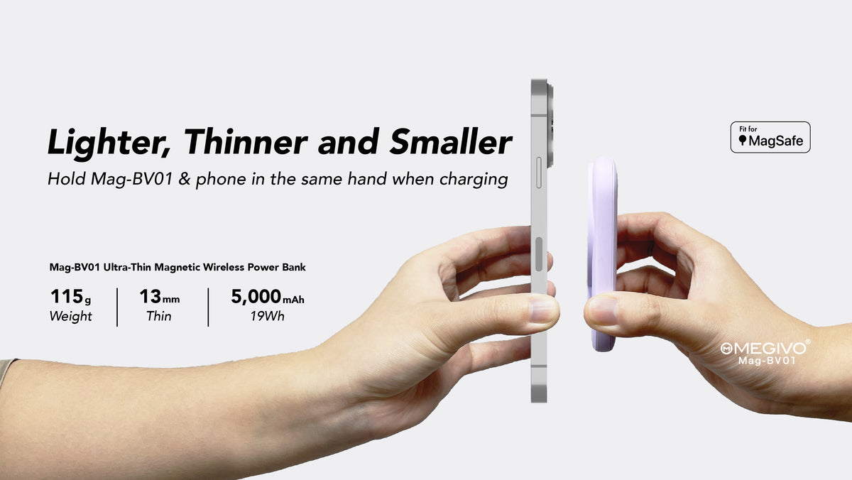 Mag-BV01 Ultra-Thin 5,000mAh 19Wh Magnetic Wireless Power Bank