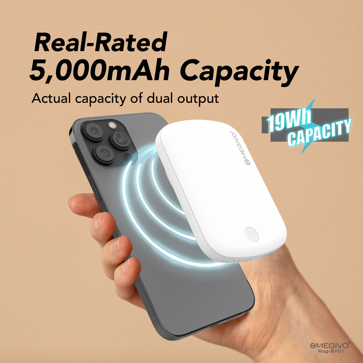Mag-BV01 Ultra-Thin 5,000mAh 19Wh Magnetic Wireless Power Bank