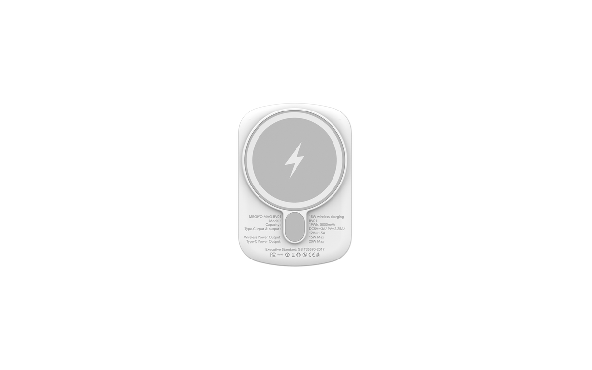 Mag-BV01 Ultra-Thin 5,000mAh 19Wh Magnetic Wireless Power Bank