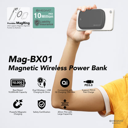 Mag-BX01 10,000mAh 38Wh Magnetic Wireless Power Bank