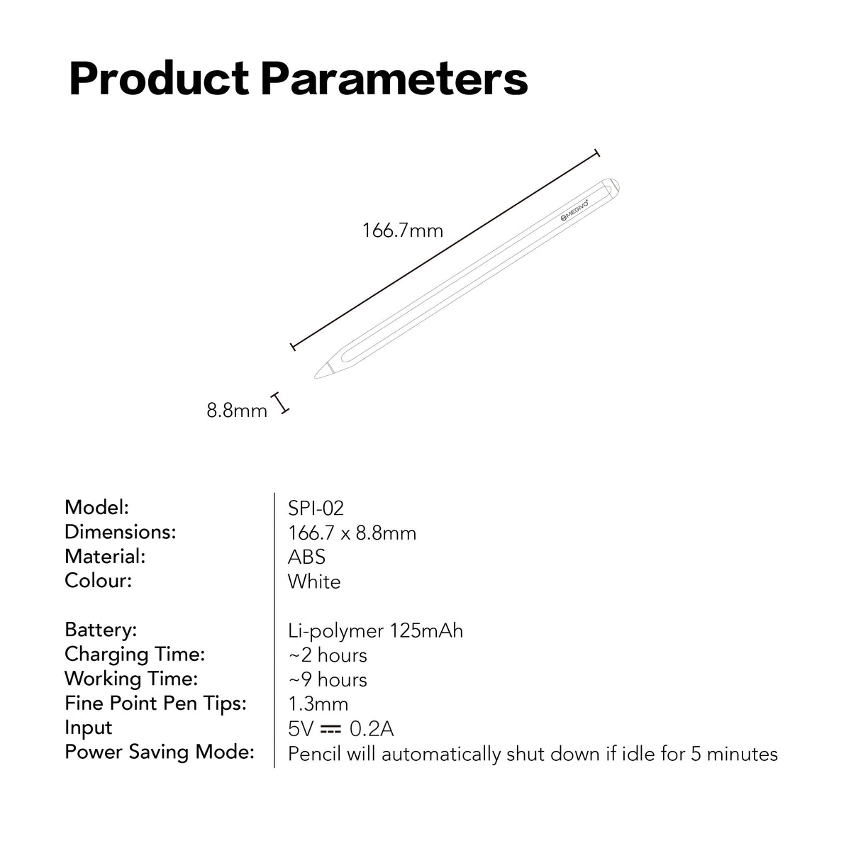 Smart Pencil 2.0 For iPad 主動式磁吸充電觸控筆
