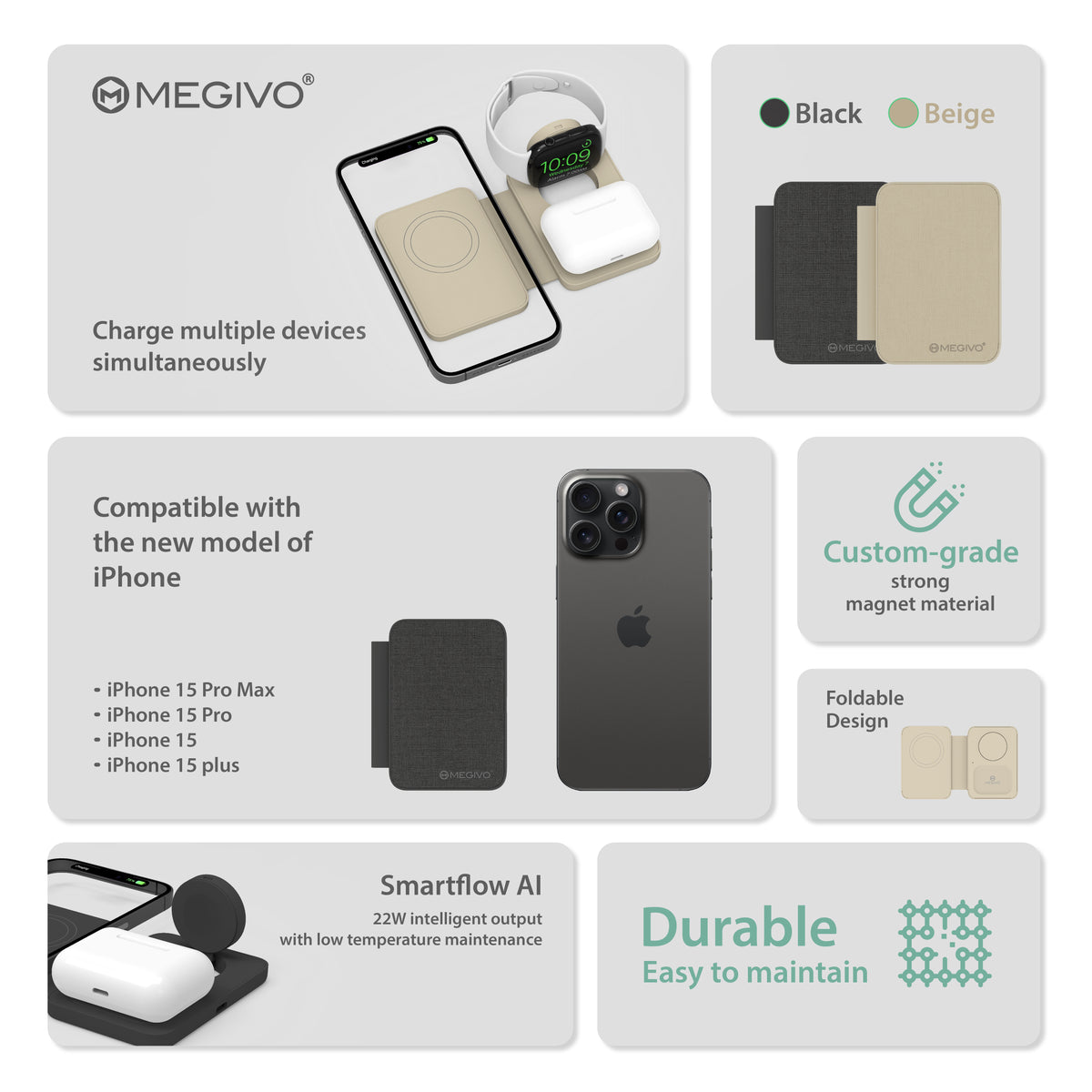 Go Travel Mini Foldable 3 in 1 Wireless Charger