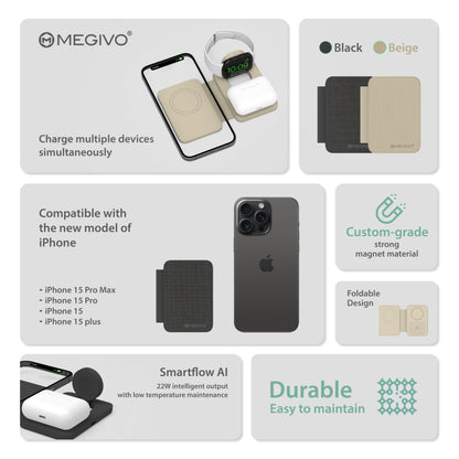 Go Travel Mini Foldable 3 in 1 Wireless Charger